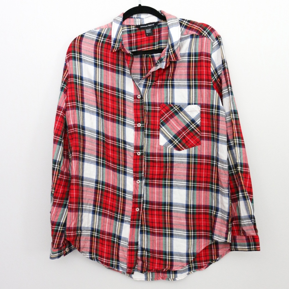 🌻American Apparel Check Long Sleeve Button Down